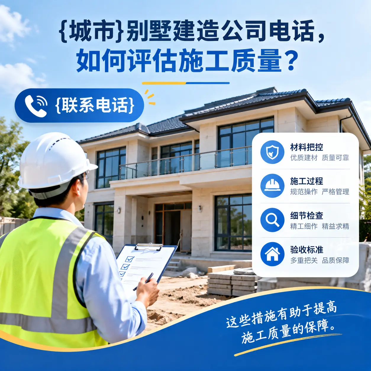观山湖别墅建造公司电话，如何评估施工质量？